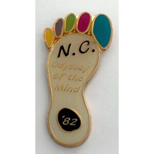 Vintage Odyssey of the Mind Foot North Carolina 1982 Pin
